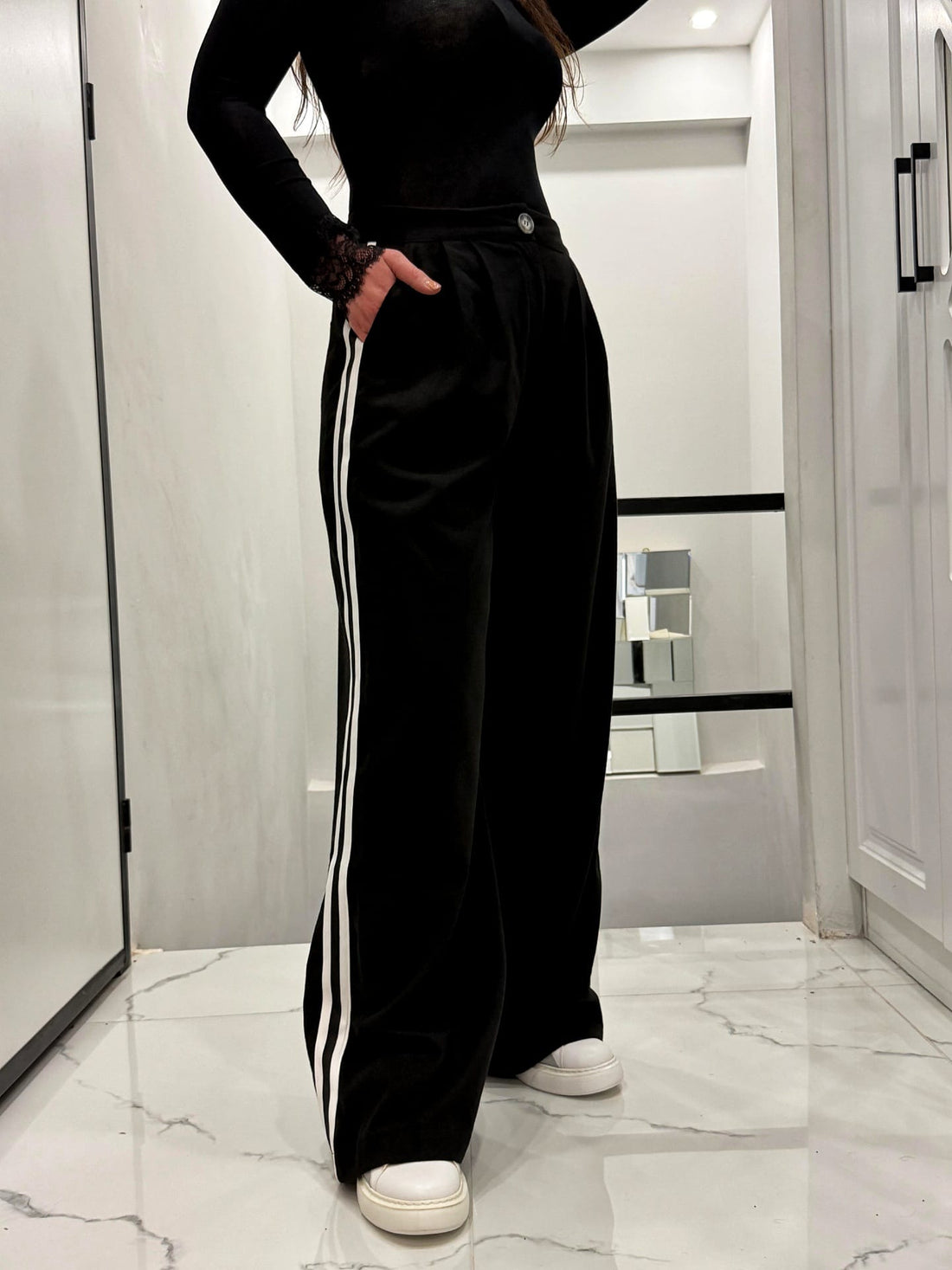 YAN ŞERİTLİ PALAZZO PANTOLON