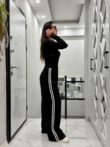 YAN ŞERİTLİ PALAZZO PANTOLON